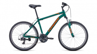 картинка Велосипед Forward Hardi 26 X (зелёный матовый/оранжевый) 21 Твоя Стихия