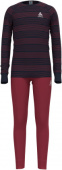 Термобелье Odlo Active Warm Eco 159449/30770 Jr (темно-красный/темно-синий) 22